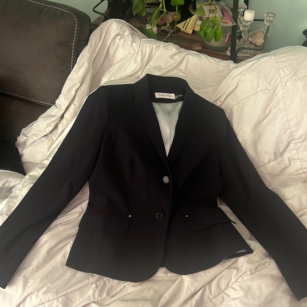 Calvin Klein navy blue blazer, size 8.  Like new